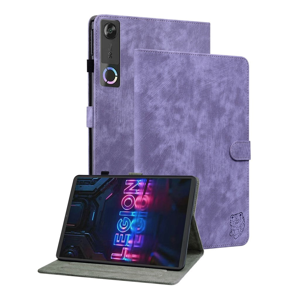 For Lenovo Tab Gen 5 / Legion Y700 (Gen 5) Case Tiger Imprint Anti-Scratch PU Leather Tablet Cover