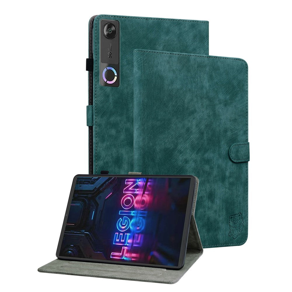 For Lenovo Tab Gen 5 / Legion Y700 (Gen 5) Case Tiger Imprint Anti-Scratch PU Leather Tablet Cover