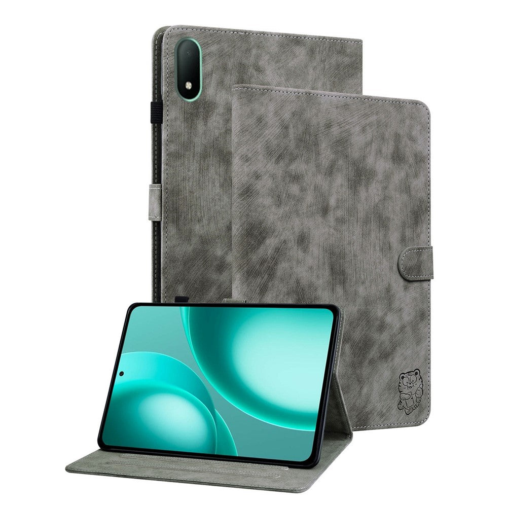 Oppo Pad Mini-skal Tiger Imprint reptåligt PU-läder surfplatta