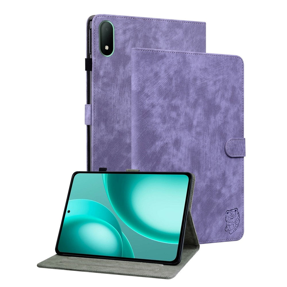 Oppo Pad Mini-skal Tiger Imprint reptåligt PU-läder surfplatta