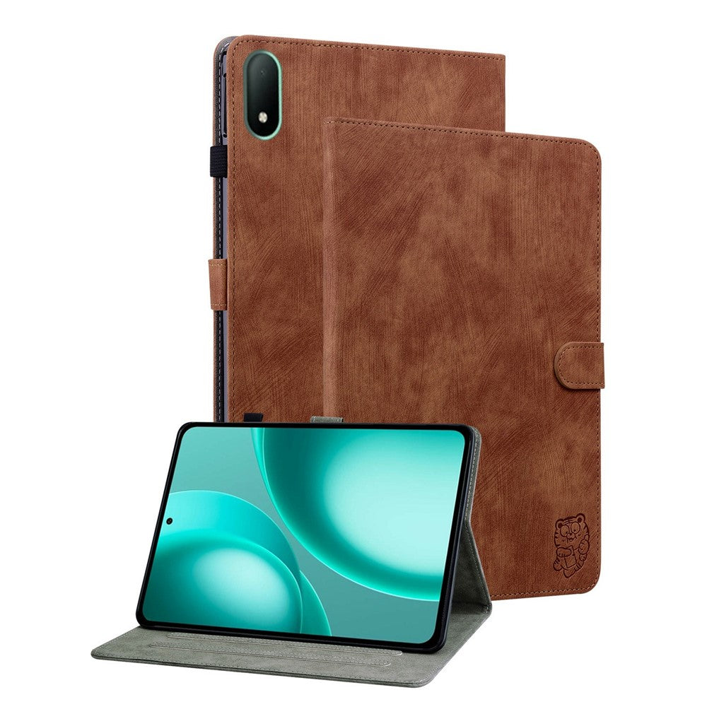 Oppo Pad Mini-skal Tiger Imprint reptåligt PU-läder surfplatta