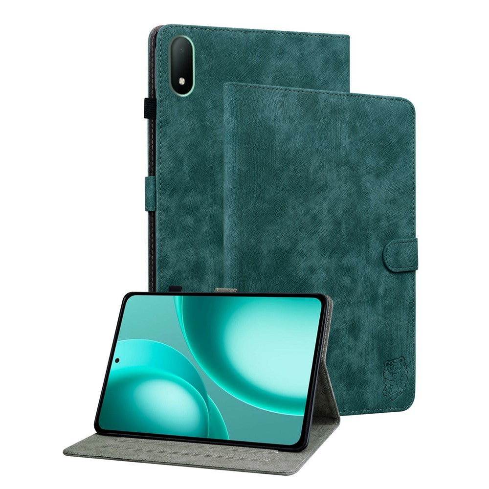Oppo Pad Mini-skal Tiger Imprint reptåligt PU-läder surfplatta