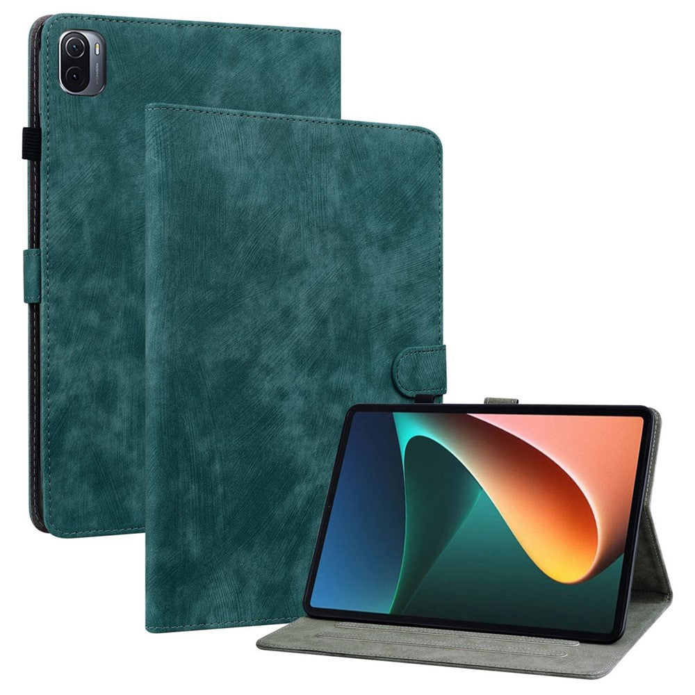 For Xiaomi Pad 5 / 5 Pro TPU+PU Leather Case Cute Tiger Pattern Imprinted Anti-Fall Case with Stand / Card Slot Protective Tablet Cover Support Auto Wake / Sleep