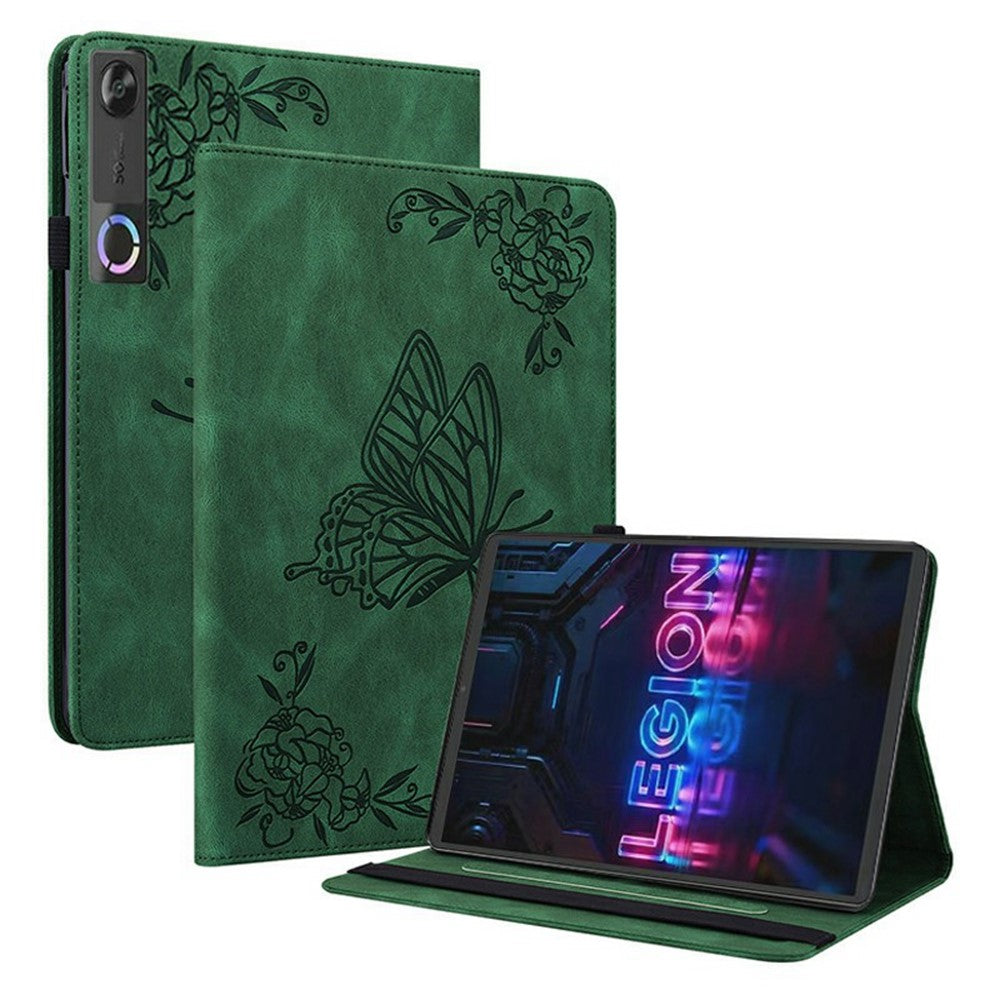 Lenovo Tab Gen 5 / Legion Y700 (Gen 5) Fodral med fjärilsmönster och blommönster i PU-läder med kortplatser