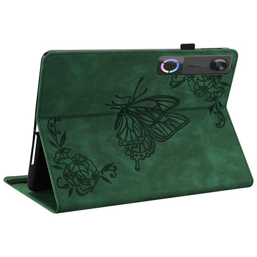 Lenovo Tab Gen 5 / Legion Y700 (Gen 5) Fodral med fjärilsmönster och blommönster i PU-läder med kortplatser