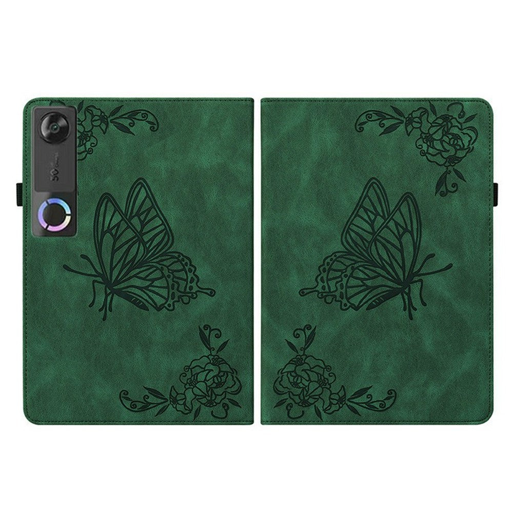 Lenovo Tab Gen 5 / Legion Y700 (Gen 5) Fodral med fjärilsmönster och blommönster i PU-läder med kortplatser