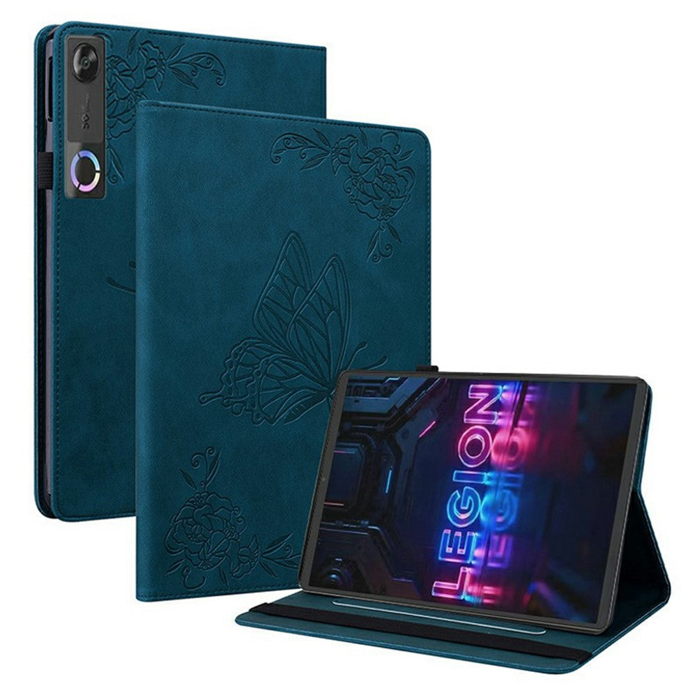 Lenovo Tab Gen 5 / Legion Y700 (Gen 5) Fodral med fjärilsmönster och blommönster i PU-läder med kortplatser