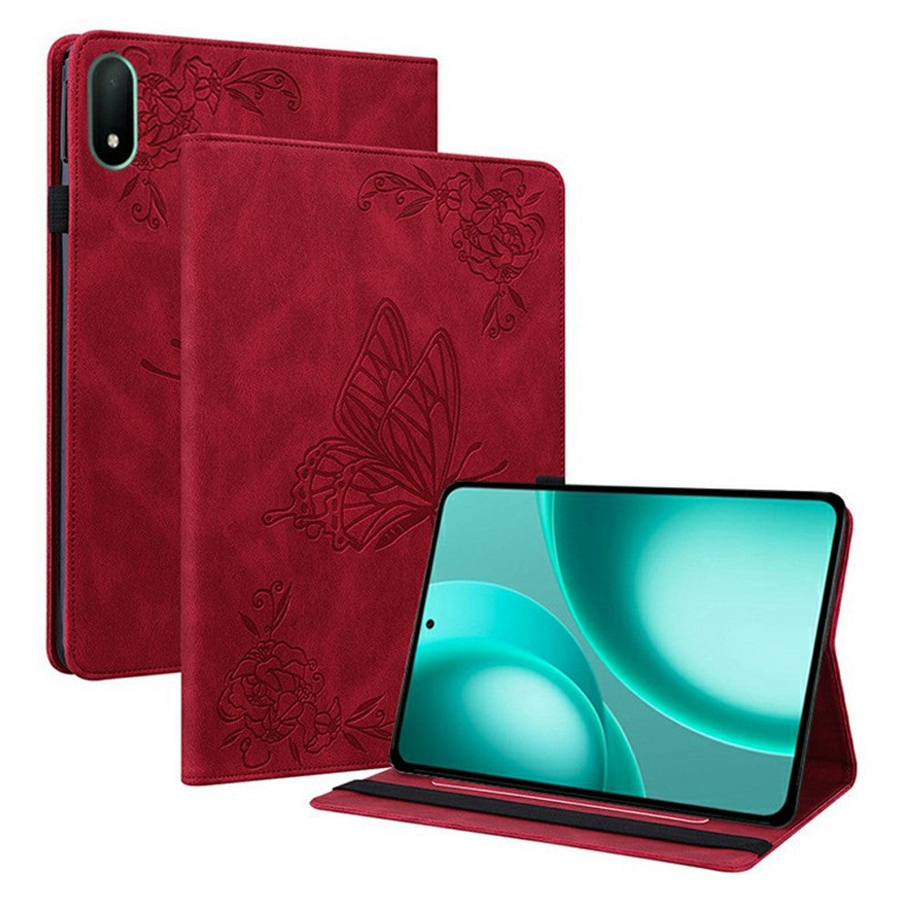 Oppo Pad Mini-skal med fjärilsmönster i PU-läder och surfplatta med kortplatser