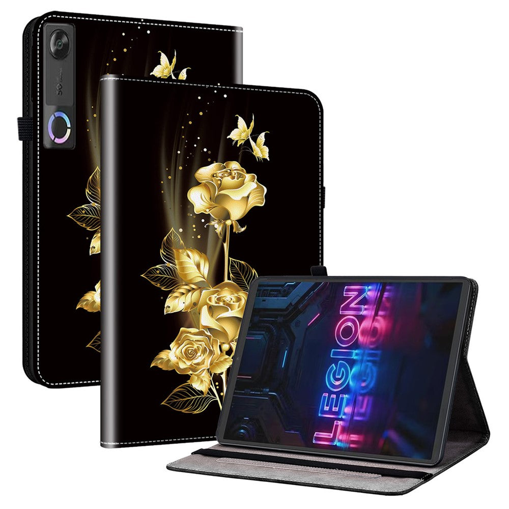 For Lenovo Tab Gen 5 / Legion Y700 (Gen 5) Leather Case Pattern Printed Stand Tablet Cover with Card Slots