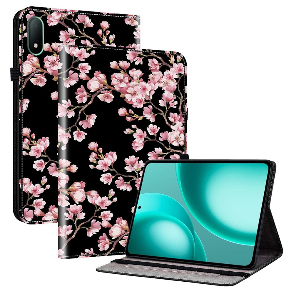 Til Oppo Pad Mini læderetui, mønstertrykt stander tabletcover med kortlommer