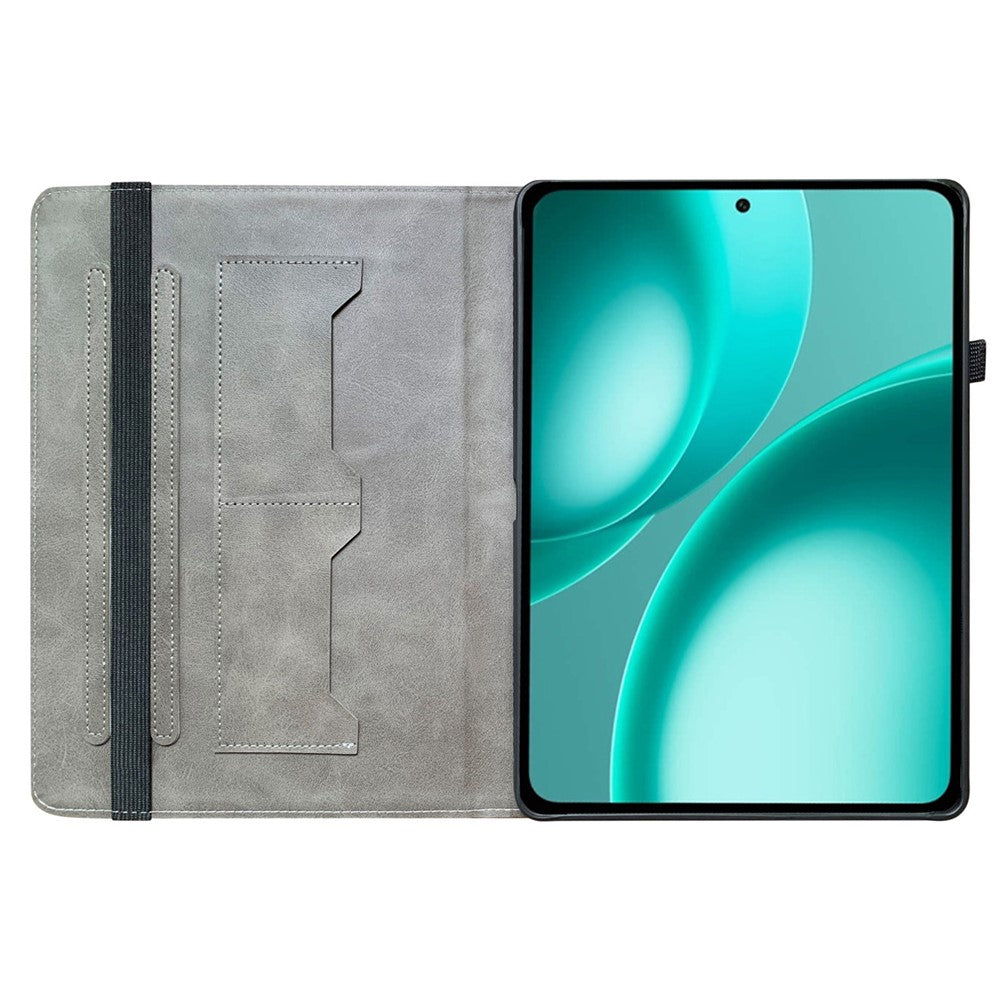 Läderfodral till Oppo Pad Mini med mönstertryck och stativ, surfplatta och kortplatser