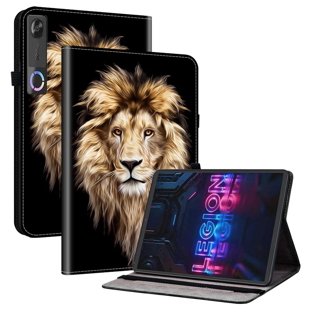For Lenovo Tab Gen 5 / Legion Y700 (Gen 5) Leather Case Pattern Printed Stand Tablet Cover with Card Slots