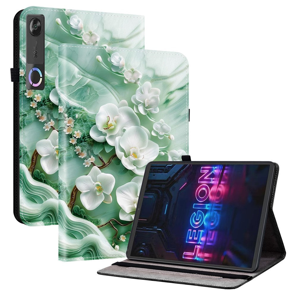 For Lenovo Tab Gen 5 / Legion Y700 (Gen 5) Leather Case Pattern Printed Stand Tablet Cover with Card Slots