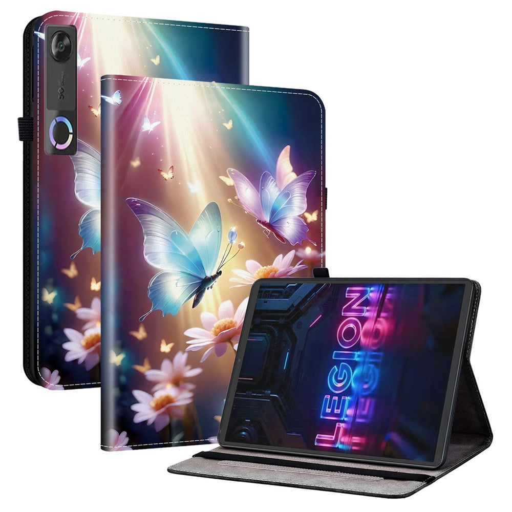 For Lenovo Tab Gen 5 / Legion Y700 (Gen 5) Leather Case Pattern Printed Stand Tablet Cover with Card Slots
