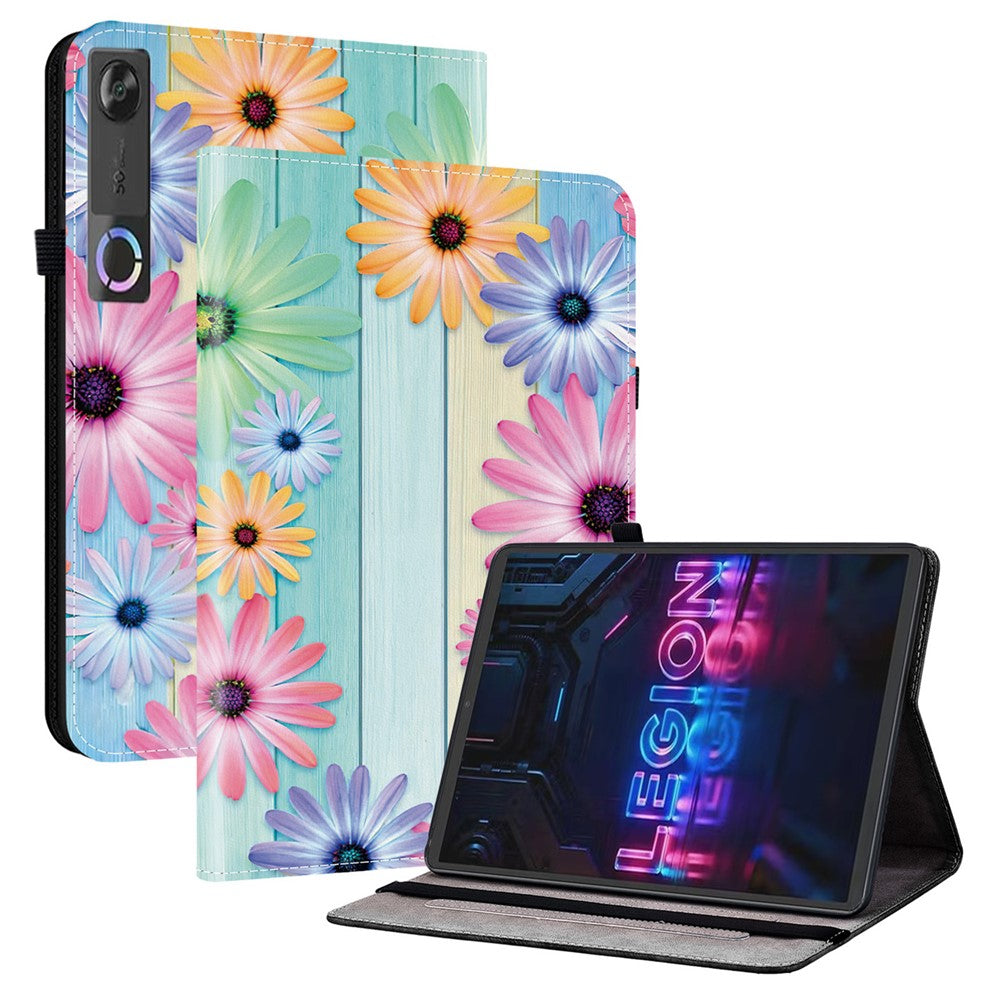 For Lenovo Tab Gen 5 / Legion Y700 (Gen 5) Leather Case Pattern Printed Stand Tablet Cover with Card Slots