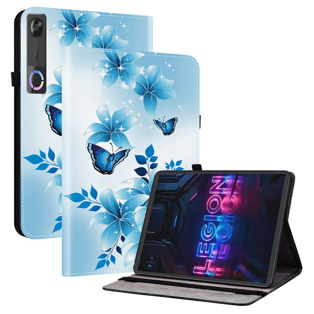 For Lenovo Tab Gen 5 / Legion Y700 (Gen 5) Leather Case Pattern Printed Stand Tablet Cover with Card Slots