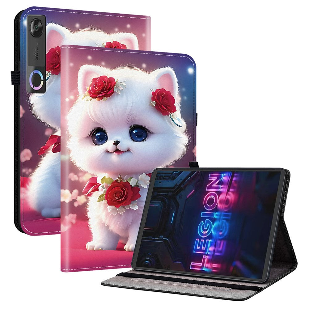 Leather Case For Lenovo Tab Gen 5 / Legion Y700 (Gen 5) Pattern Printed Stand Tablet Cover with Card Slots