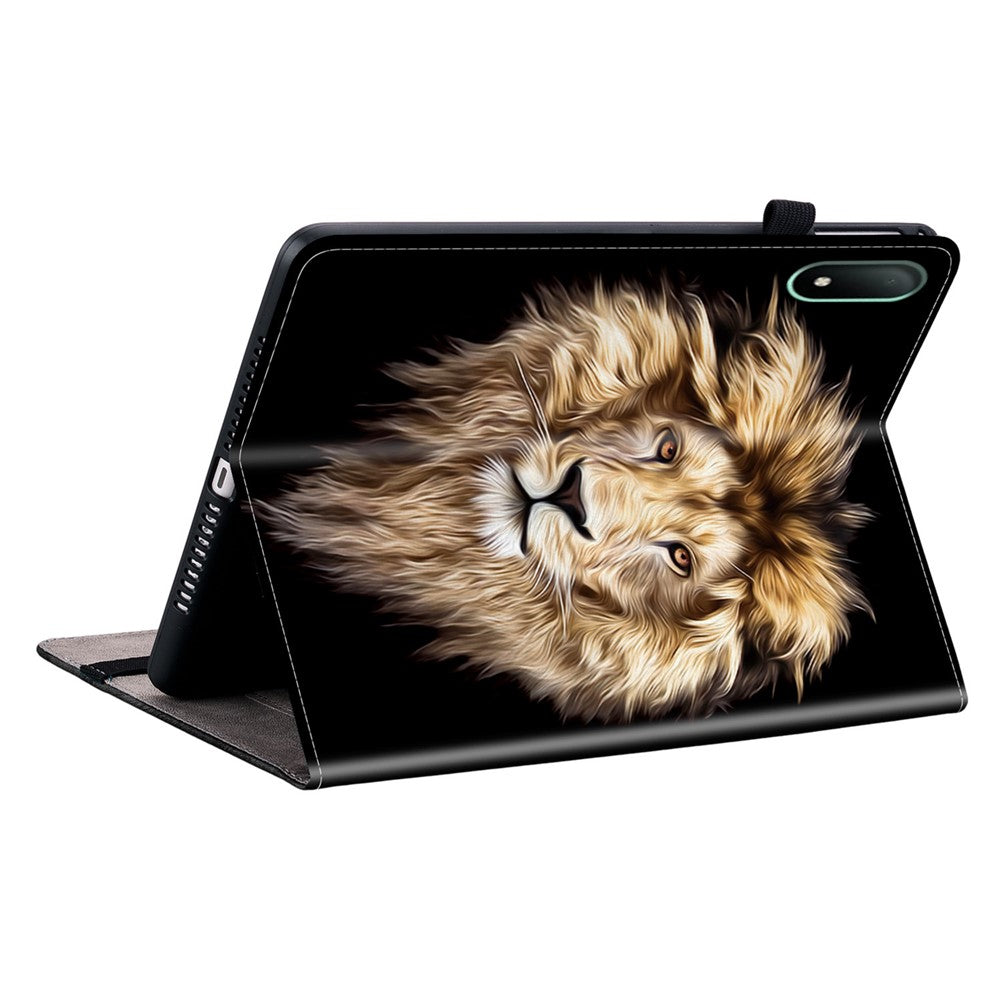 Läderfodral till Oppo Pad Mini med mönstertryck och stativ, surfplatta och kortplatser