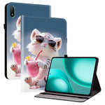 Läderfodral till Oppo Pad Mini med mönstertryck och stativ, surfplatta och kortplatser