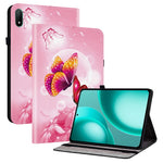 Läderfodral till Oppo Pad Mini med mönstertryck och stativ, surfplatta och kortplatser
