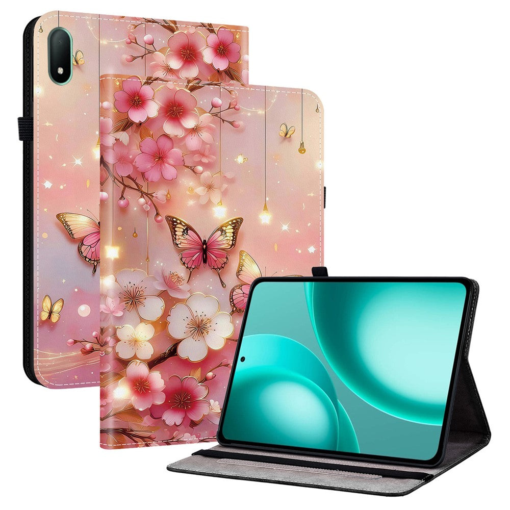 Läderfodral till Oppo Pad Mini Mönstertryckt Stativ Surfplatta med Kortplatser