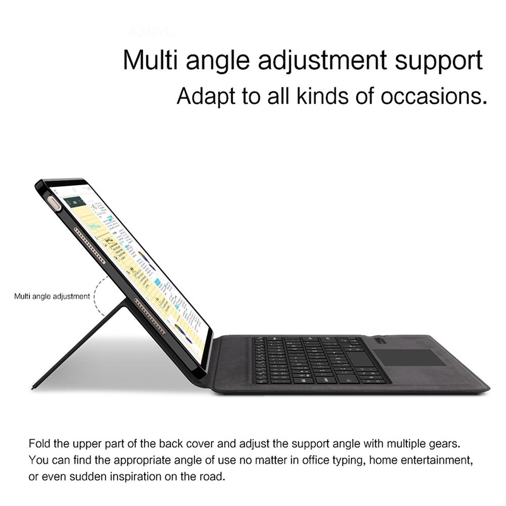 For Oppo Pad 5 Pro Leather Case + Touchpad Bluetooth-Compatible Keyboard (without Backlit)