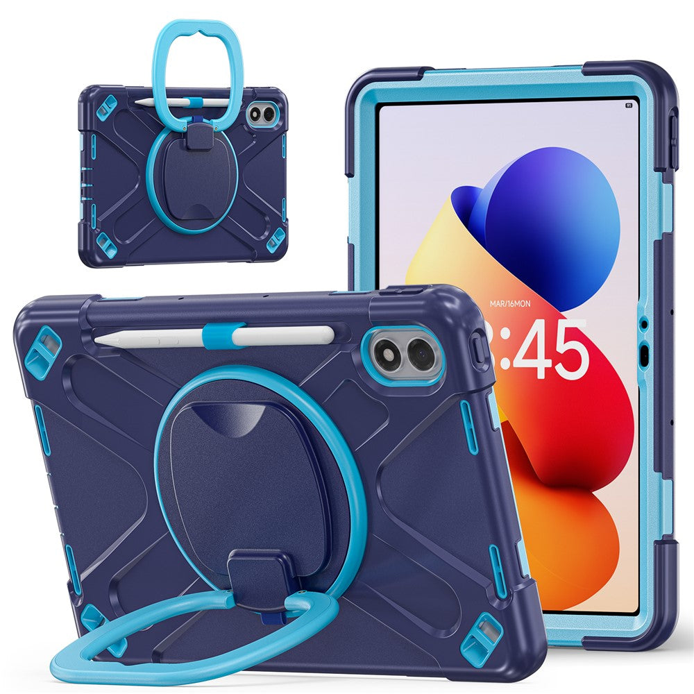 For Xiaomi Redmi Pad 2 Pro Case TPU + PC + Silicone Tablet Cover Swivel Kickstand Handle Grip