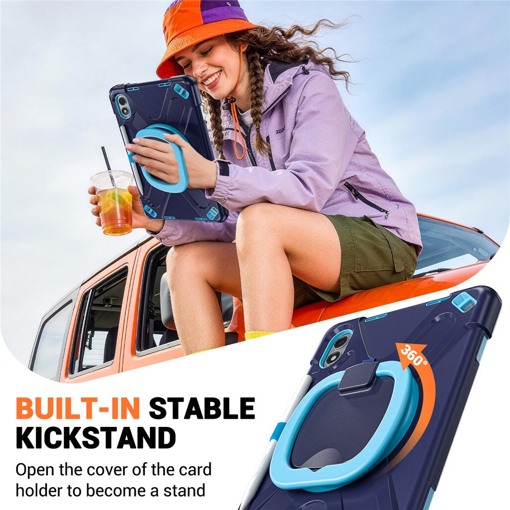 For Xiaomi Redmi Pad 2 Pro Case TPU + PC + Silicone Tablet Cover Swivel Kickstand Handle Grip