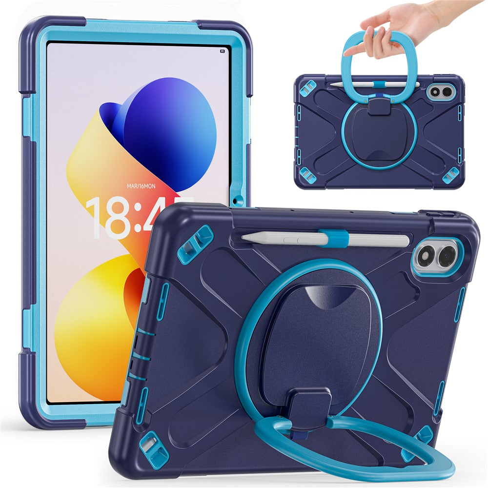 For Xiaomi Redmi Pad 2 Pro Case TPU + PC + Silicone Tablet Cover Swivel Kickstand Handle Grip