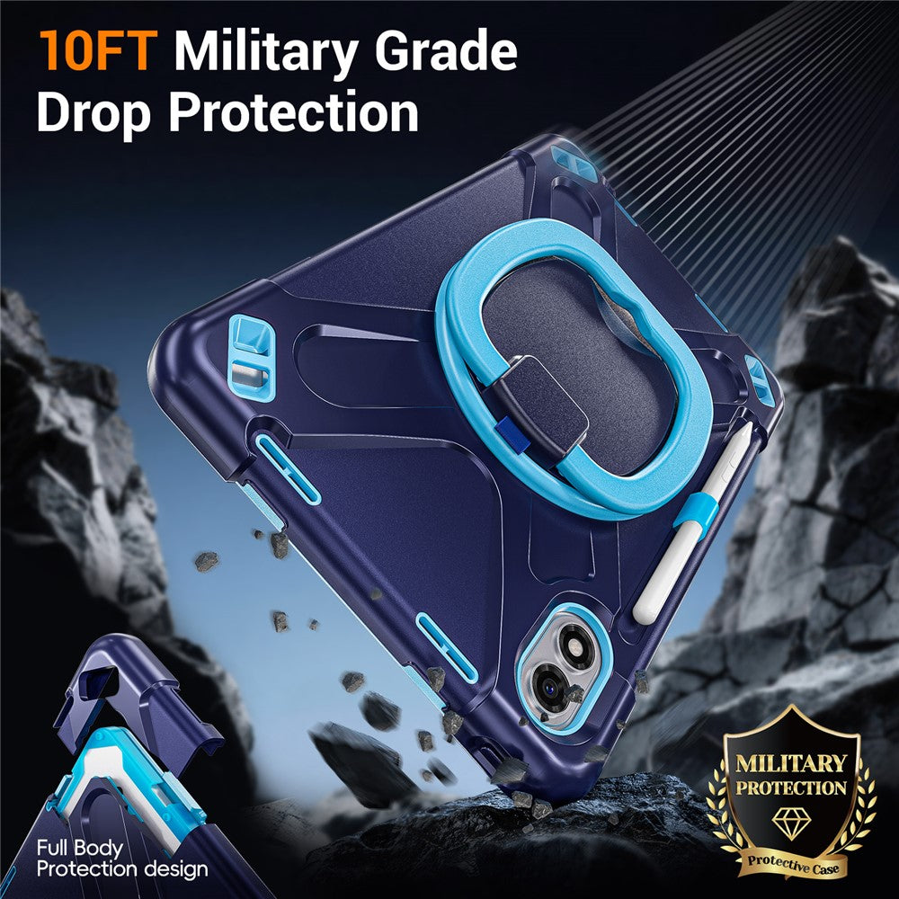 For Xiaomi Redmi Pad 2 Pro Case TPU + PC + Silicone Tablet Cover Swivel Kickstand Handle Grip