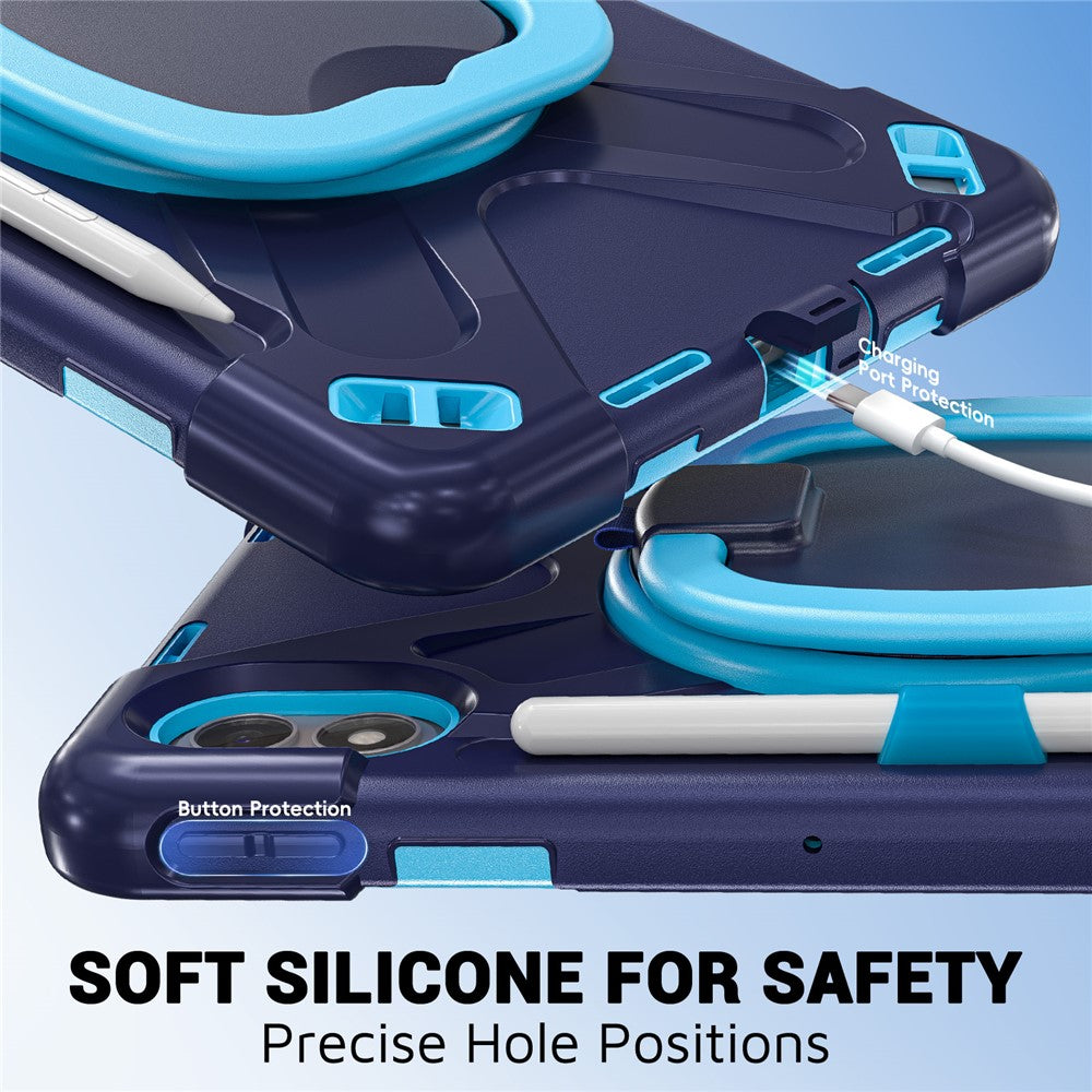 For Xiaomi Redmi Pad 2 Pro Case TPU + PC + Silicone Tablet Cover Swivel Kickstand Handle Grip