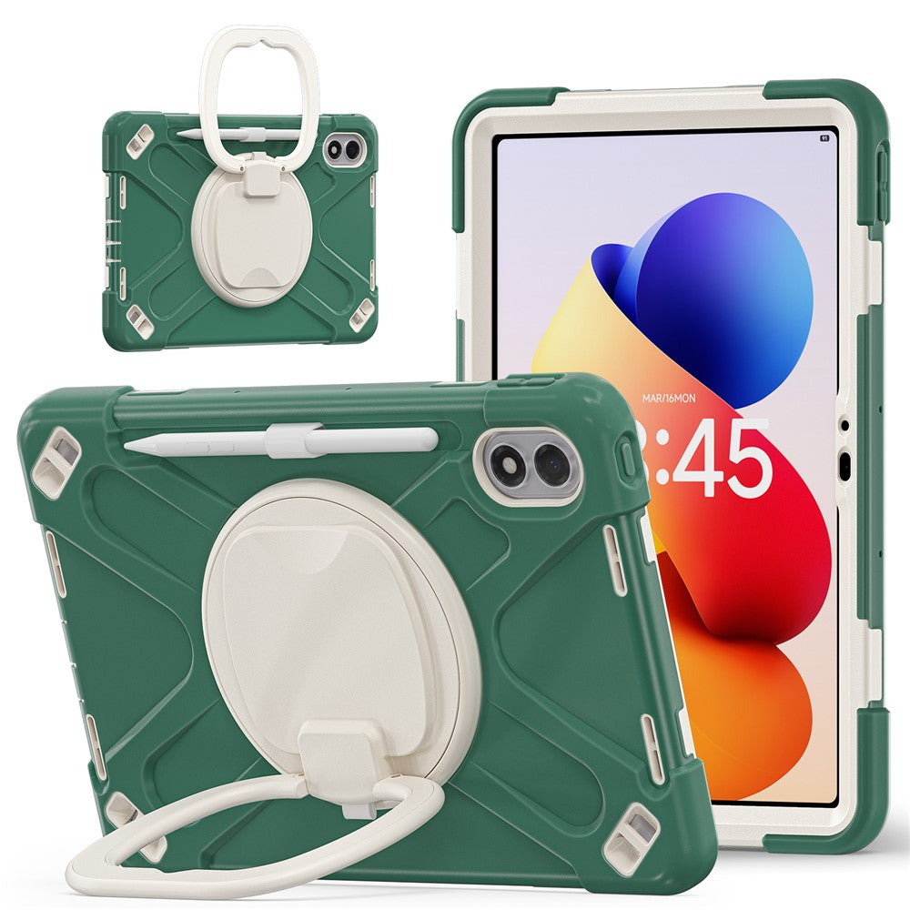 For Xiaomi Redmi Pad 2 Pro Case TPU + PC + Silicone Tablet Cover Swivel Kickstand Handle Grip