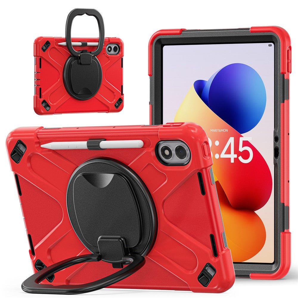 For Xiaomi Redmi Pad 2 Pro Case TPU + PC + Silicone Tablet Cover Swivel Kickstand Handle Grip