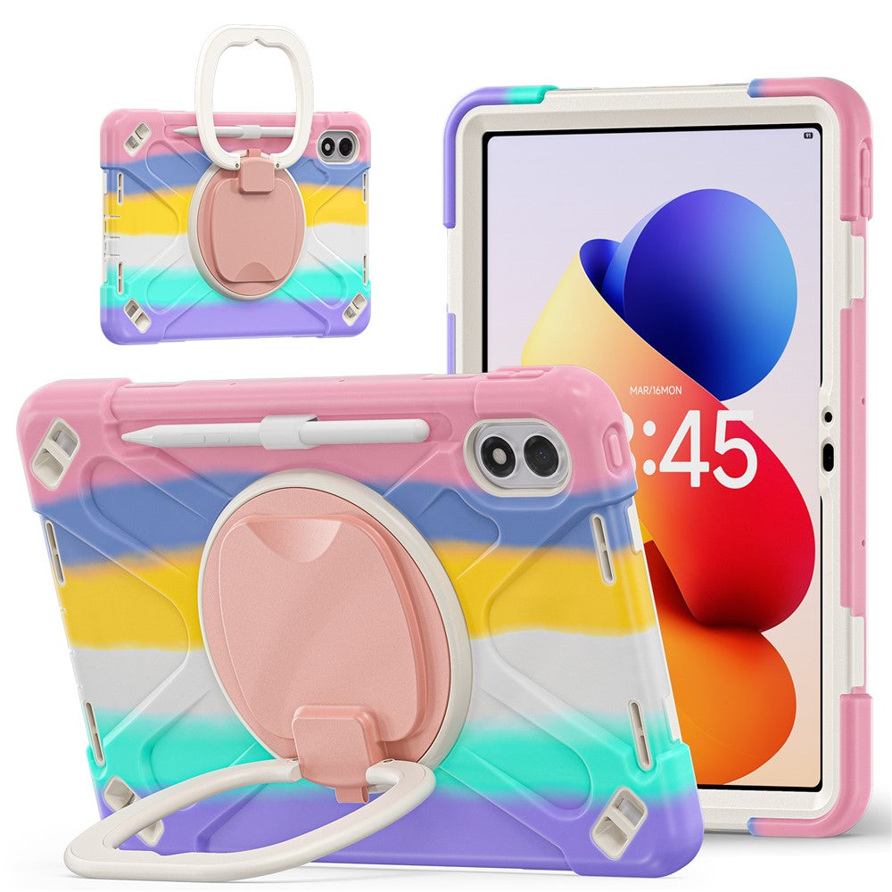 For Xiaomi Redmi Pad 2 Pro Case TPU + PC + Silicone Tablet Cover Swivel Kickstand Handle Grip