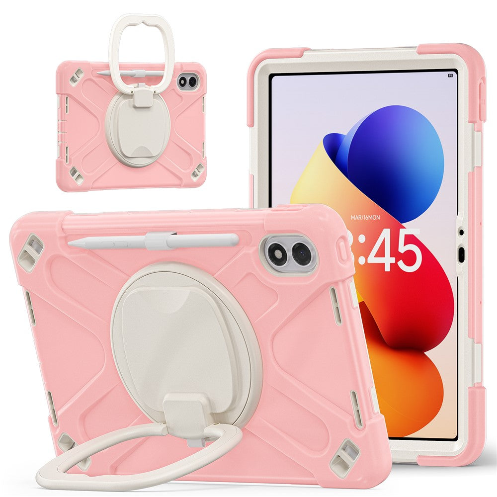 For Xiaomi Redmi Pad 2 Pro Case TPU + PC + Silicone Tablet Cover Swivel Kickstand Handle Grip