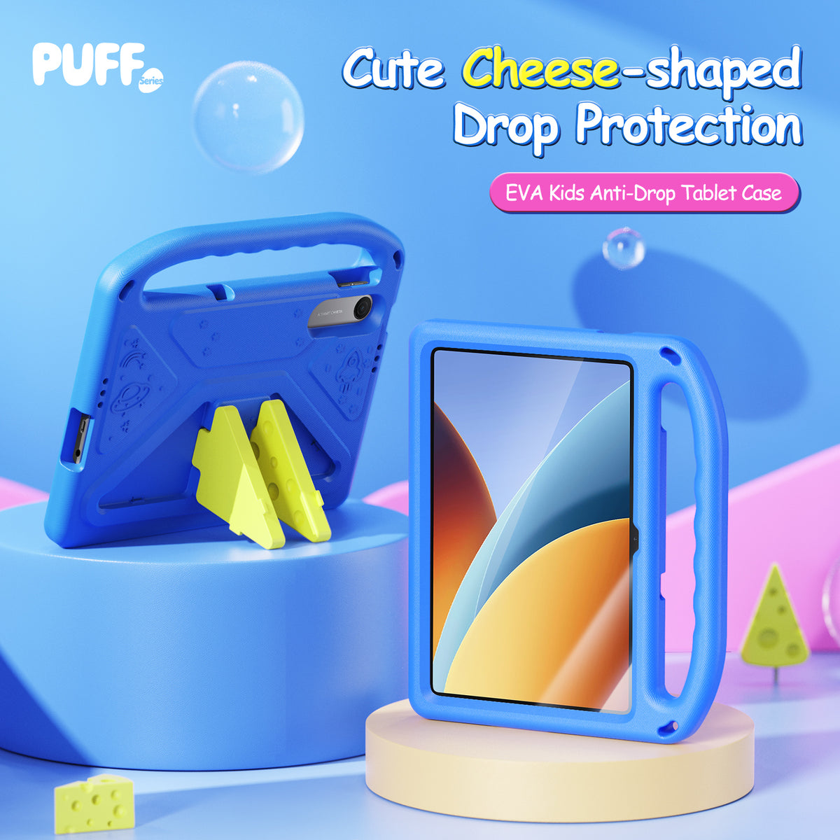 DUX DUCIS for Xiaomi Poco Pad C1 / Redmi Pad 2 9.7 Puff Series Tablet Case with Kickstand EVA Kids Shockproof Cover