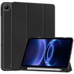 For Xiaomi Redmi Pad 2 SE / Pad 2 9.7 Case Trifold Stand Carbon Fiber Texture Leather Tablet Cover with Pen Slot