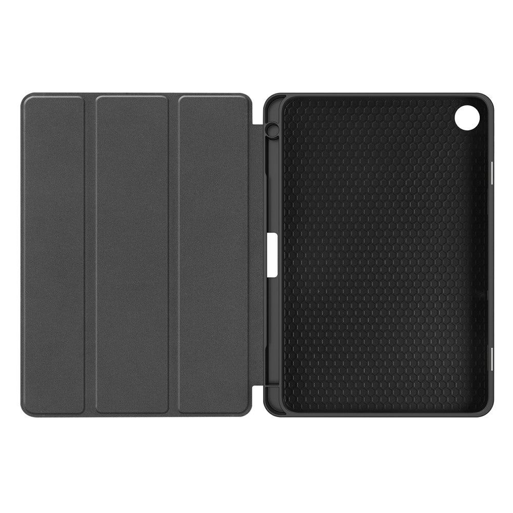 Til Xiaomi Redmi Pad 2 SE / Pad 2 9.7 Etui Trefoldbart Stativ Læder Tablet Cover med Kulfibertekstur og Penholder