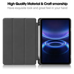 For Xiaomi Redmi Pad 2 SE / Pad 2 9.7 Case Trifold Stand Carbon Fiber Texture Leather Tablet Cover with Pen Slot