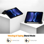 For Xiaomi Redmi Pad 2 SE / Pad 2 9.7 Case Trifold Stand Carbon Fiber Texture Leather Tablet Cover with Pen Slot