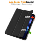 Til Xiaomi Redmi Pad 2 SE / Pad 2 9.7 Etui Trefoldbart Stativ Læder Tablet Cover med Kulfibertekstur og Penholder