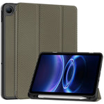 For Xiaomi Redmi Pad 2 SE / Pad 2 9.7 Case Trifold Stand Carbon Fiber Texture Leather Tablet Cover with Pen Slot