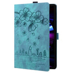 For Lenovo Idea Tab Pro Gen 2 Case Card Slots Leather Tablet Stand Folio Cover Flower Cat