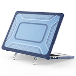 Beskyttende etui med metalstøtte til MacBook Air 13 tommer (2026) / (2025) / (2024) / (2022), bikageformet køledesign til PC + TPU-computere