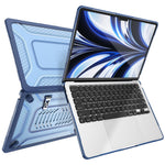 Beskyttende etui med metalstøtte til MacBook Air 13 tommer (2026) / (2025) / (2024) / (2022), bikageformet køledesign til PC + TPU-computere
