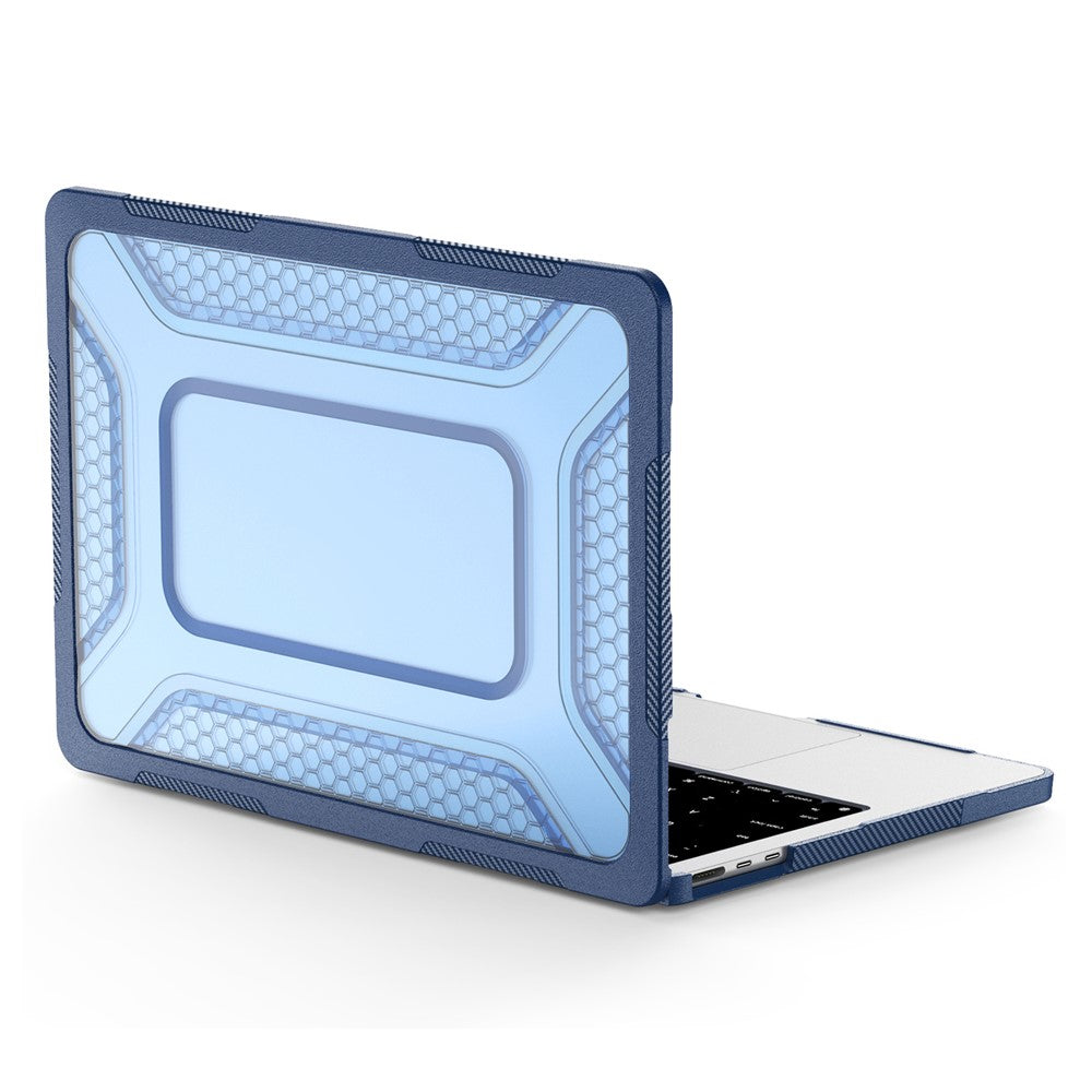 Beskyttende etui med metalstøtte til MacBook Air 13 tommer (2026) / (2025) / (2024) / (2022), bikageformet køledesign til PC + TPU-computere