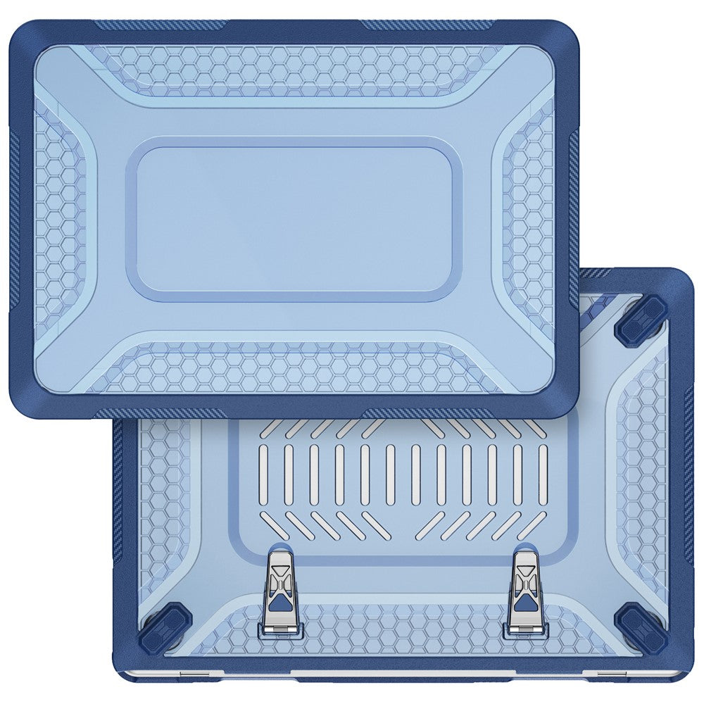 Beskyttende etui med metalstøtte til MacBook Air 13 tommer (2026) / (2025) / (2024) / (2022), bikageformet køledesign til PC + TPU-computere