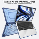 Beskyttende etui med metalstøtte til MacBook Air 13 tommer (2026) / (2025) / (2024) / (2022), bikageformet køledesign til PC + TPU-computere