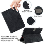 For Lenovo M10 Plus Shockproof Tablet Case with Card Slot Cute Tiger Pattern Imprinted Stand Shell TPU+PU Leather Anti-Drop Cover