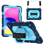 For iPad (2025) / iPad 10.9 (2022) Case Kickstand PC + Silicone Tablet Cover with Shoulder Strap / Pen Holder